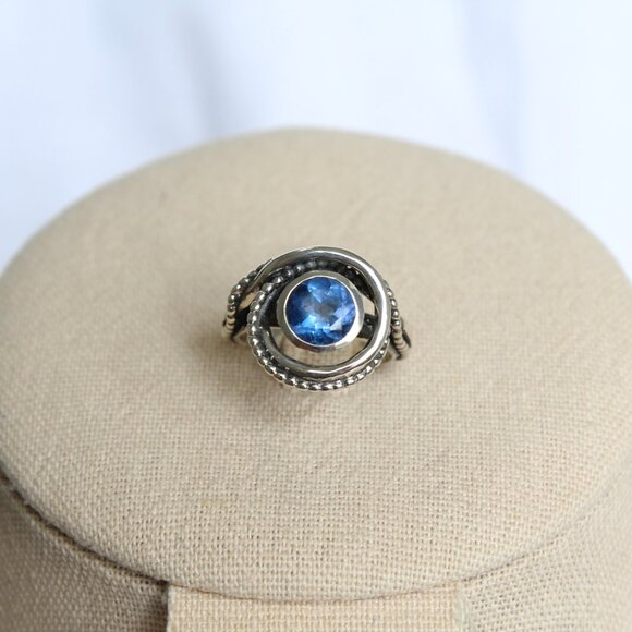 Or Paz PZ Israel Sterling Silver 925 Blue/Purple Fluorite Band Ring Size 8 - Picture 7 of 14